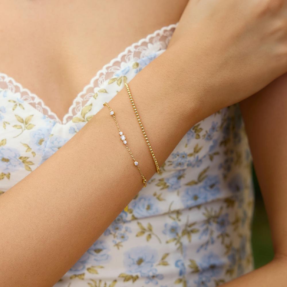 Ania Haie Gold Sparkling Bezel Cubic Zirconia Station Bracelet