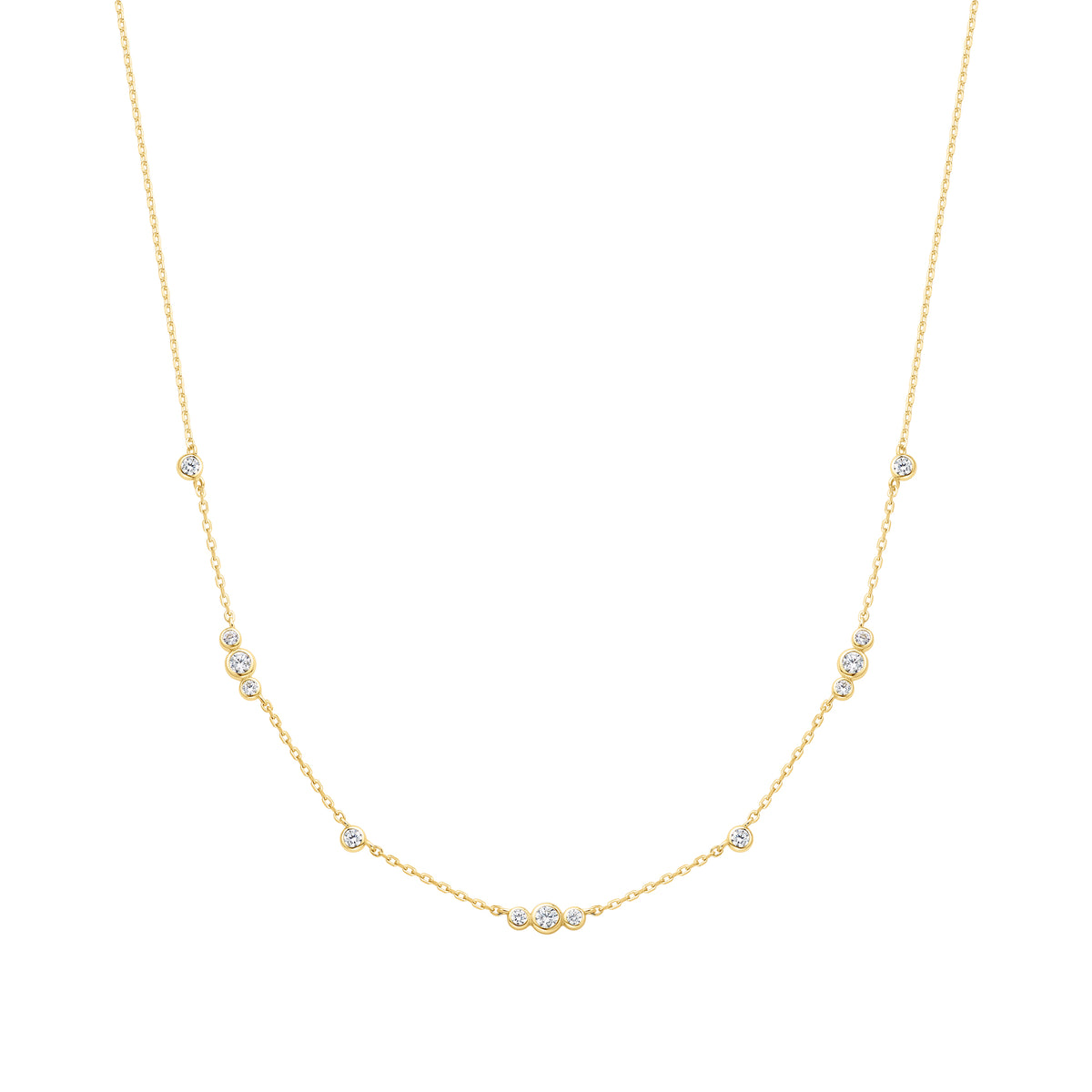 ania haie Gold Sparkling Bezel Cubic Zirconia Station Necklace