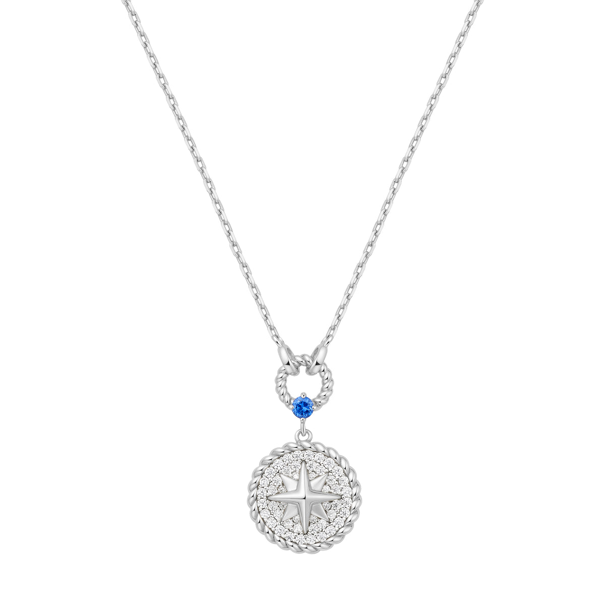 ania haie Silver Eight-Pointed Star Signet Necklace
