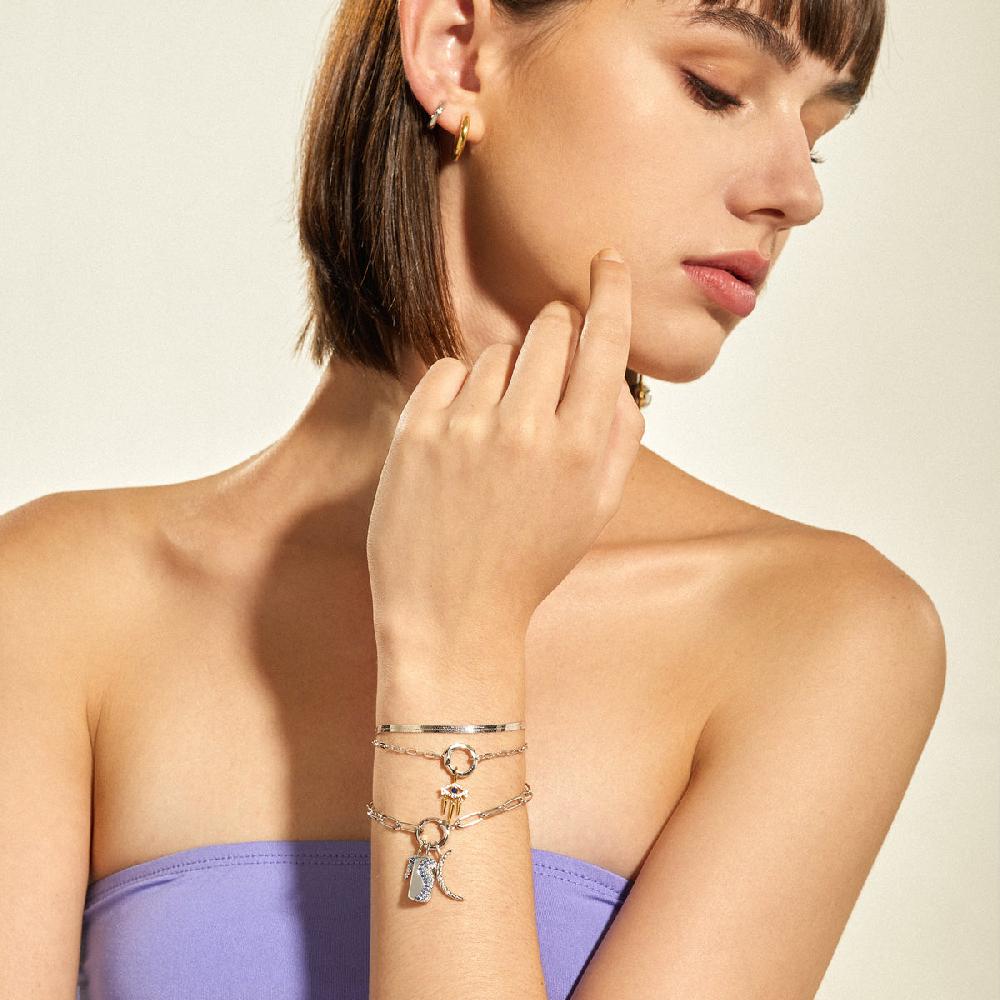 Ania Haie Silver Link Charm Chain Connector Bracelet