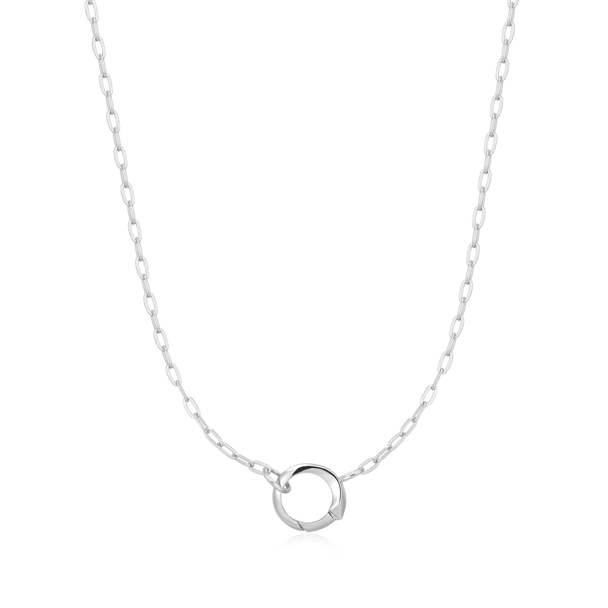 ania haie Silver Mini Link Charm Chain Connector Necklace