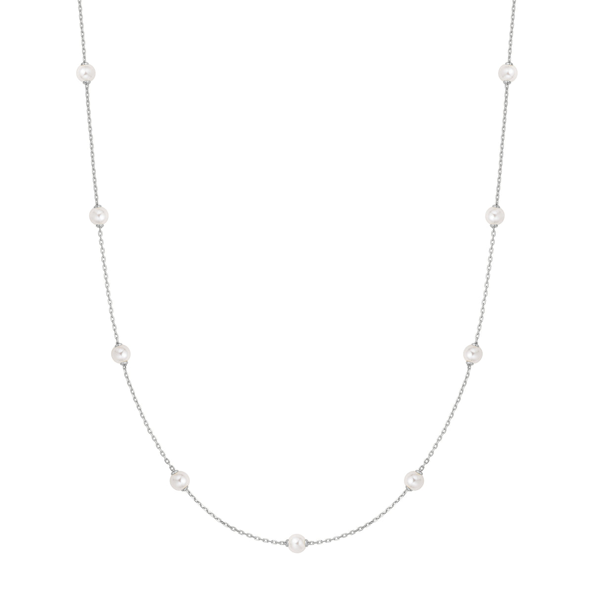 ania haie Silver Shell Pearl Station Chain Necklace