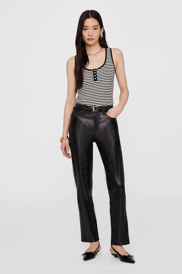 anissa kermiche Alessia Tank - Cream And Black Stripe