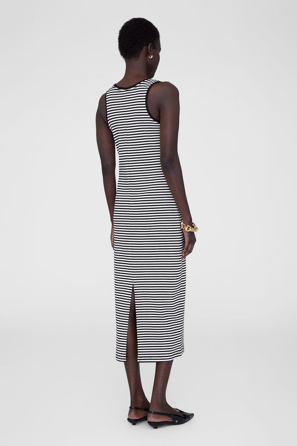 Anissa Kermiche Alessia Tank Midi Dress - Cream And Black Stripe