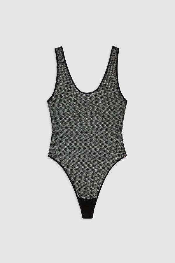 Anissa Kermiche Alysha Bodysuit - Black Geometric Lace