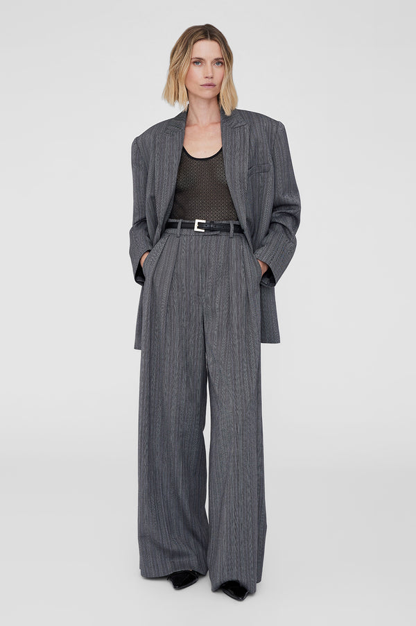 anissa kermiche Alysha Bodysuit - Black Geometric Lace