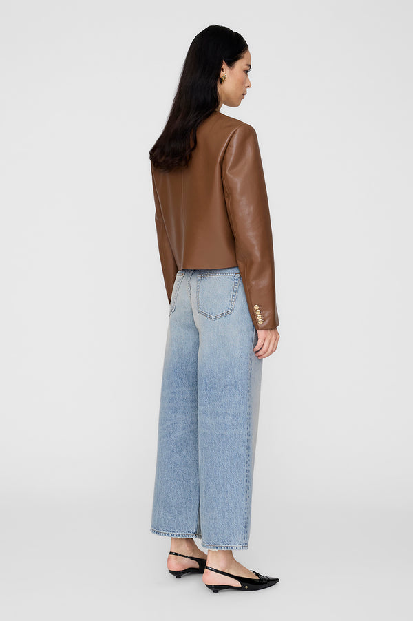 Anissa Kermiche Amber Jacket - Cognac Recycled Leather