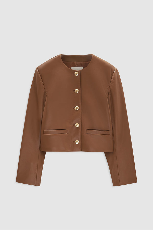 anissa kermiche Amber Jacket - Cognac Recycled Leather