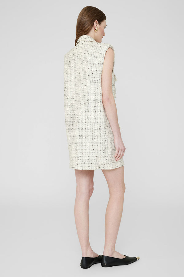 Anissa Kermiche Alden Dress - Cream And Black Tweed