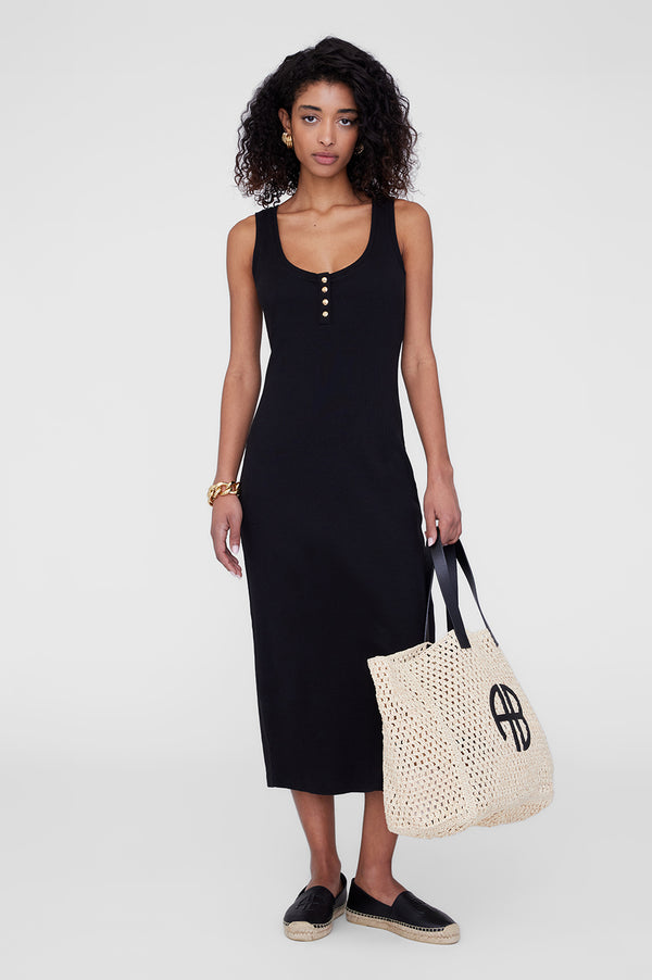 anissa kermiche Alessia Tank Midi Dress - Black