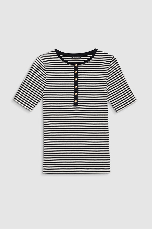 Anissa Kermiche Alessia Tee - Cream And Black Stripe