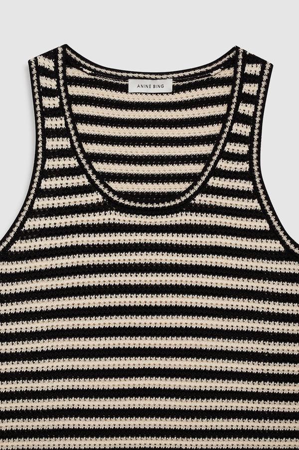 Anissa Kermiche Arie Dress - Black And Ivory Stripe