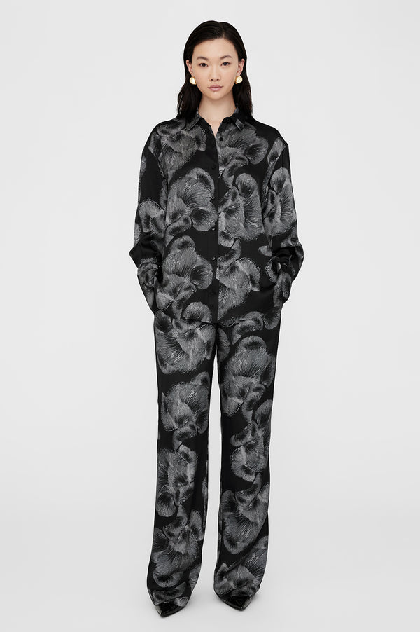 anissa kermiche Avalon Shirt - Black Mushroom Print