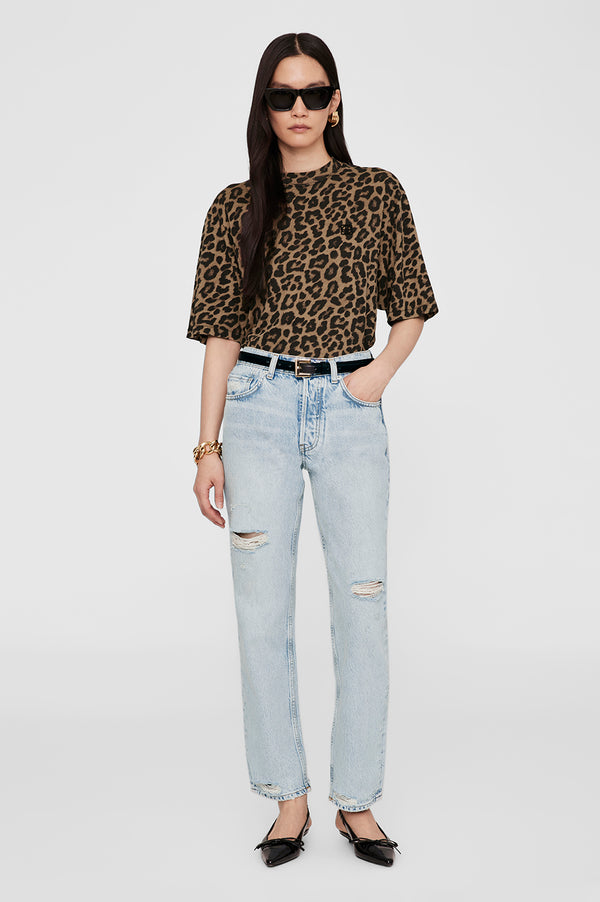 anissa kermiche Avi Tee - Black And Brown Leopard