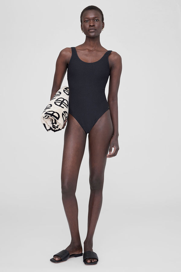 Anissa Kermiche Bahia Towel - Beige Monogram Print