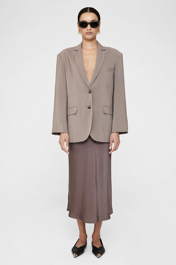 anissa kermiche Bar Silk Skirt - Iron