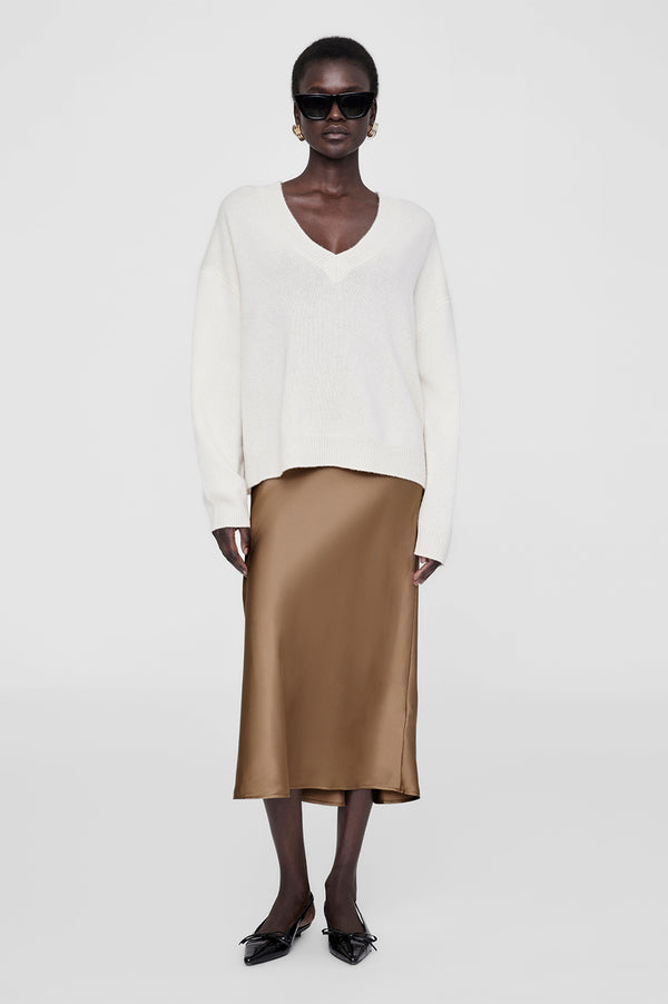 anissa kermiche Bar Silk Skirt - Sepia