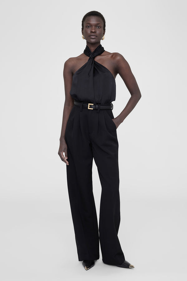 anissa kermiche Becca Top - Black Satin