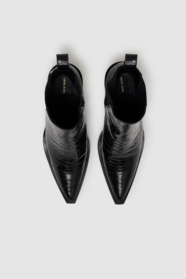 Anissa Kermiche Bekah Boots - Black Embossed