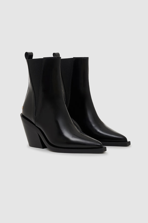 Anissa Kermiche Bekah Boots - High-Shine Black