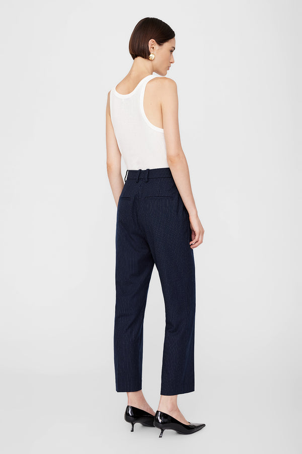 Anissa Kermiche Blaine Trouser - Navy Pinstripe