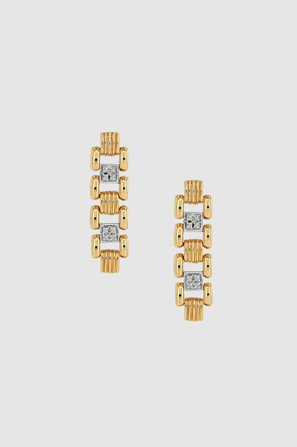 anissa kermiche Brick Link Earrings - 14k Gold