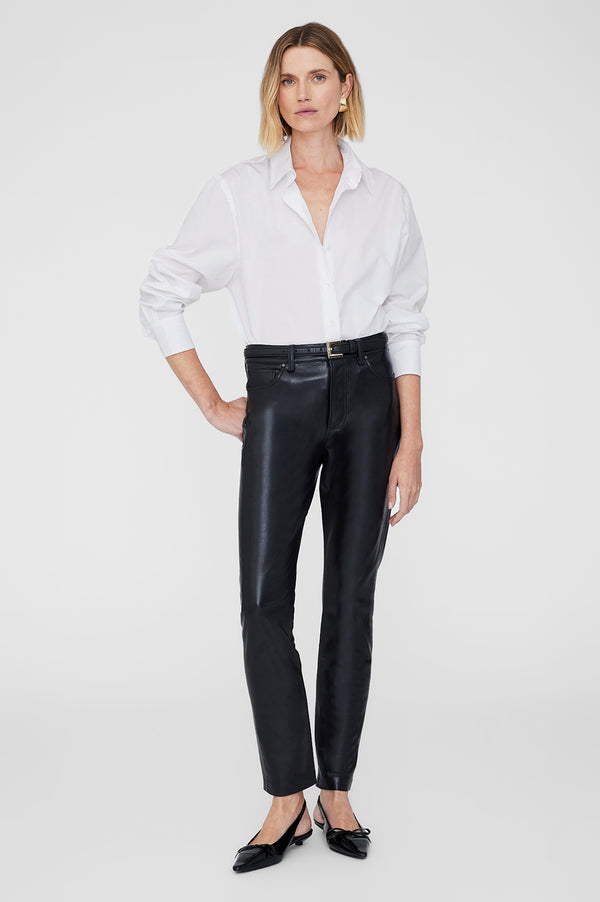 anissa kermiche Bruno Pant - Black Recycled Leather