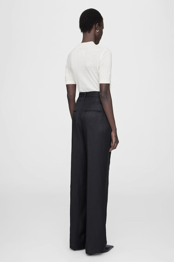 Anissa Kermiche Carrie Pant - Black Linen Blend