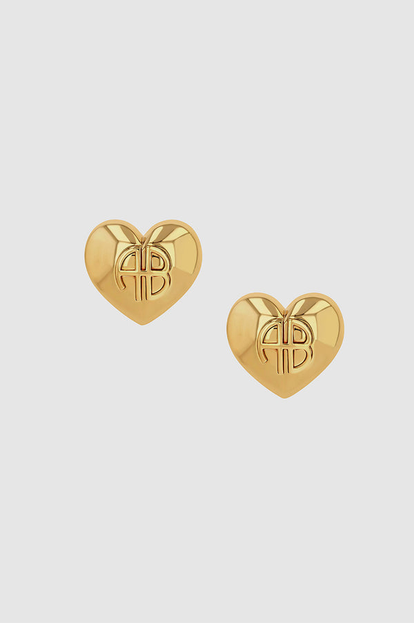 anissa kermiche Chunky Heart Earrings - Gold