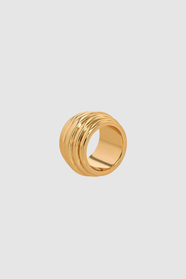 anissa kermiche Chunky Ribbed Ring - Gold