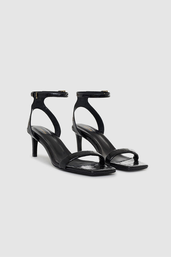 Anissa Kermiche Cora Sandals - Black Embossed