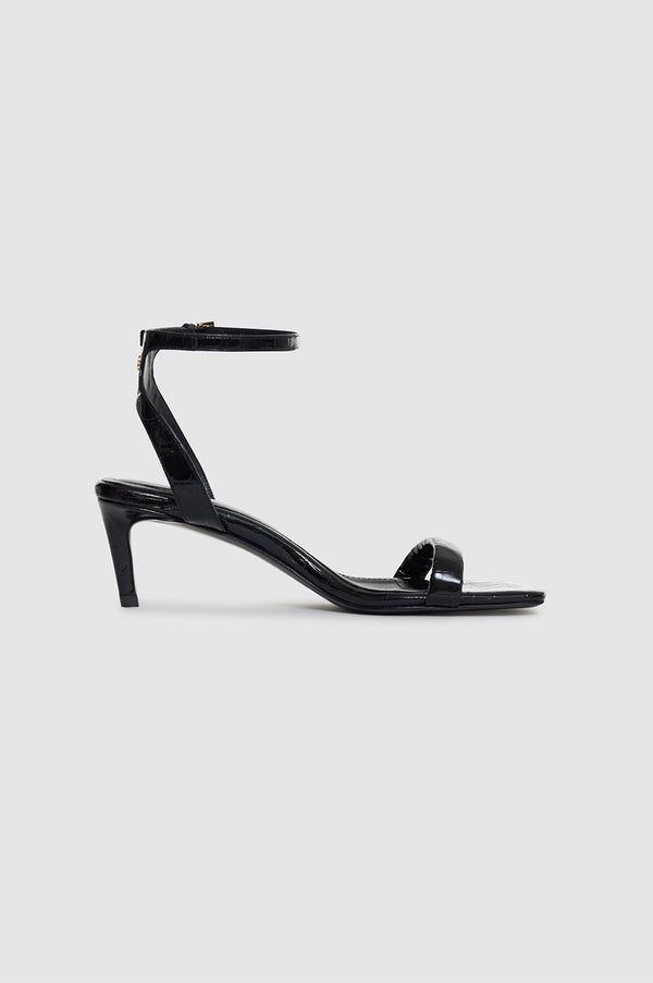 anissa kermiche Cora Sandals - Black Embossed