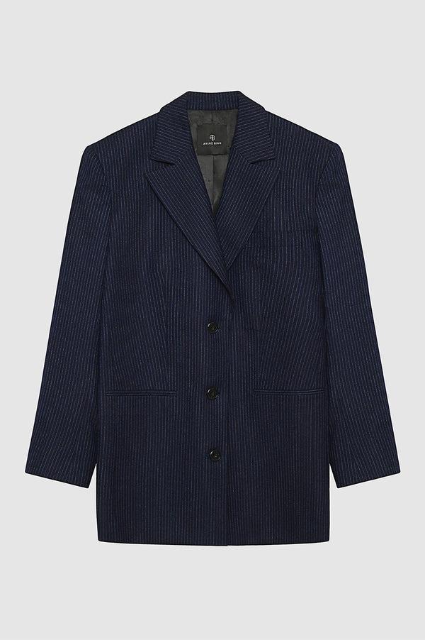Anissa Kermiche Declan Blazer - Navy Pinstripe