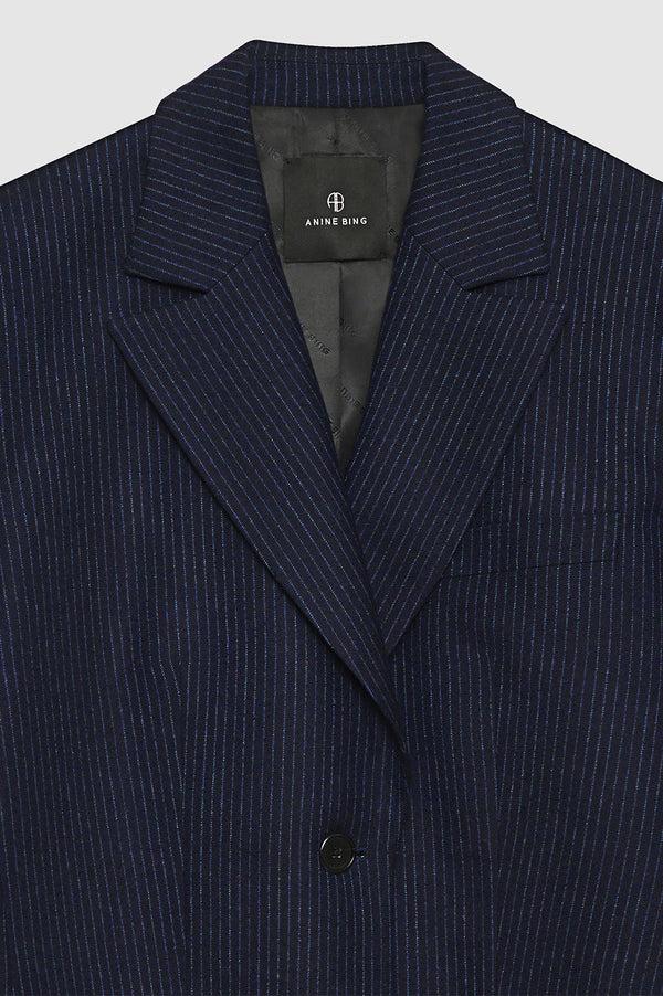 Anissa Kermiche Declan Blazer - Navy Pinstripe