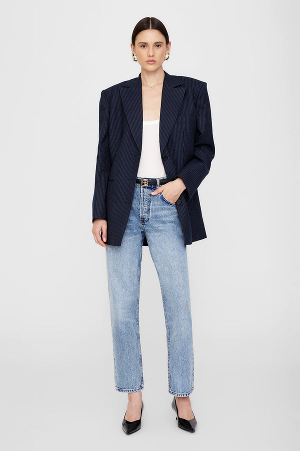 anissa kermiche Declan Blazer - Navy Pinstripe