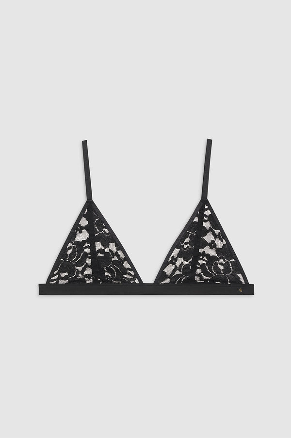 anissa kermiche Eldra Bralette - Black Floral
