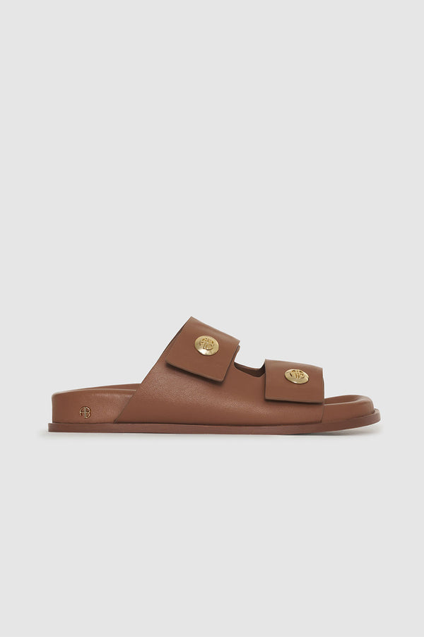 anissa kermiche Ella Slides - Cognac