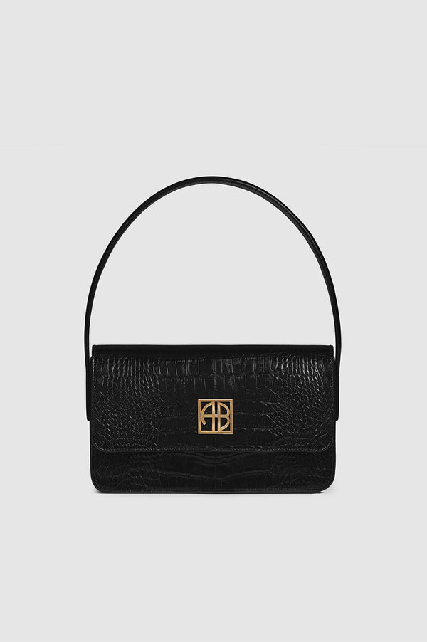 anissa kermiche Elly Shoulder Bag - Black Embossed