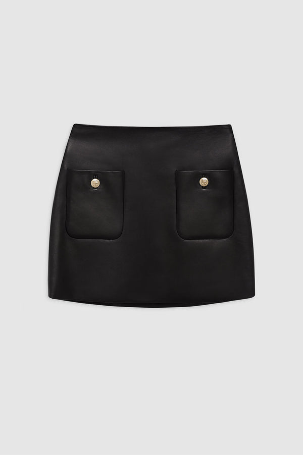 Anissa Kermiche Finn Skirt - Black Leather