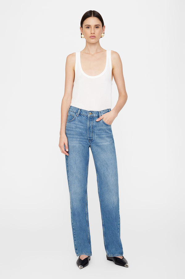 anissa kermiche Gavin Long Jean - Atlantic Blue