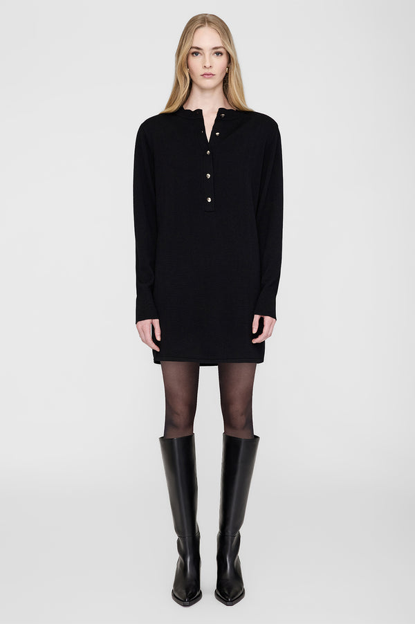 anissa kermiche Ghita Dress - Black Cashmere Blend