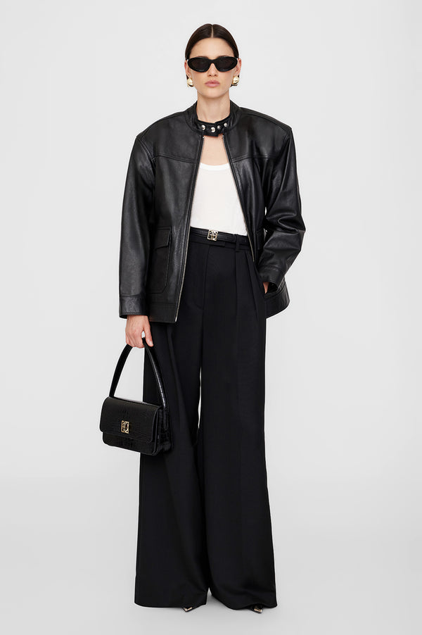 anissa kermiche Henry Jacket - Black Leather