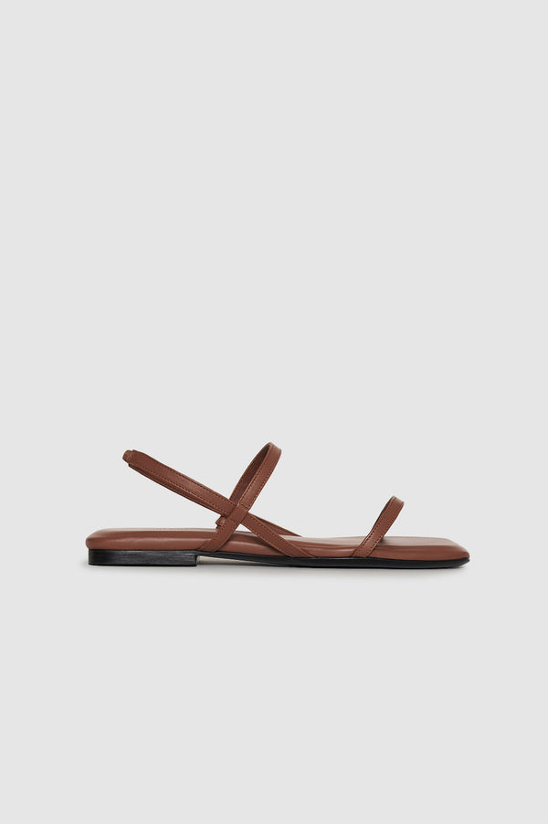 anissa kermiche Hilda Flat Sandals - Cognac