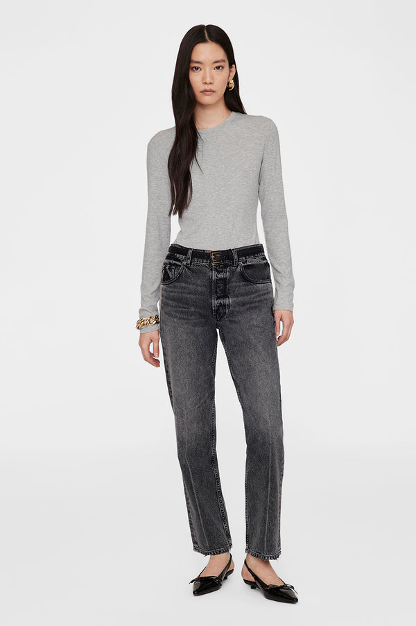 anissa kermiche Jo Long Sleeve Tee - Heather Grey