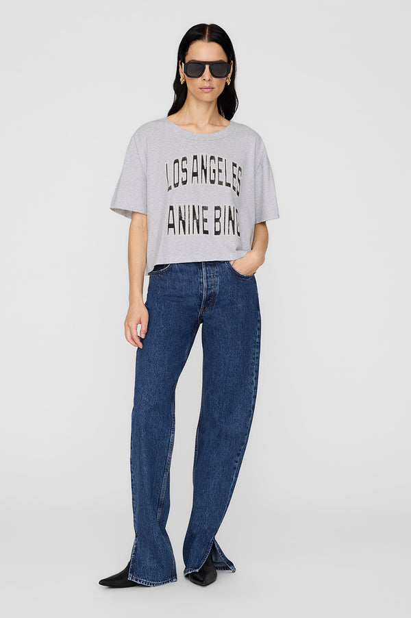 anissa kermiche Johnny Cropped Tee - Grey