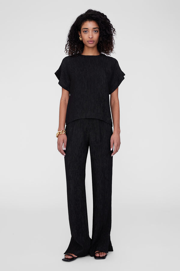 anissa kermiche Jollie Top - Black Crinkle