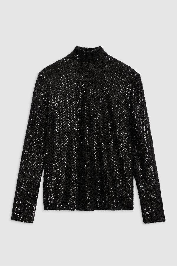 Anissa Kermiche Josephine Top - Black Sequin