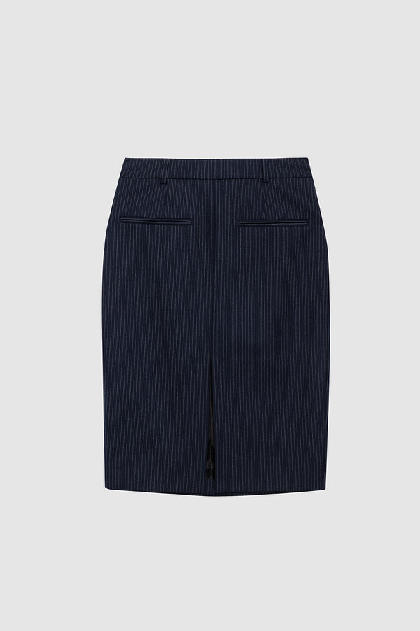 Anissa Kermiche Kora Skirt - Navy Pinstripe