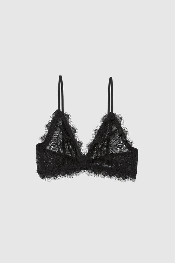 anissa kermiche Lace Bra With Trim - Black