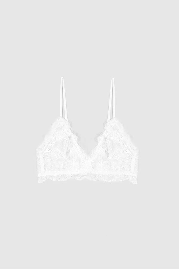 anissa kermiche Lace Bra With Trim - Ivory